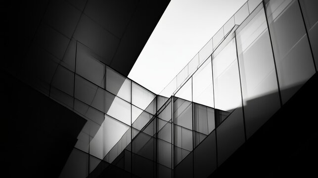 Modern building glass facade sunlight abstract architecture design