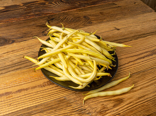 Yellow French Beans, Raw String Beans Pile, Fresh Wax Bean Pods