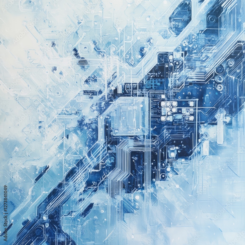 Poster abstract background concept. abstract circuit board digital blueprint design.