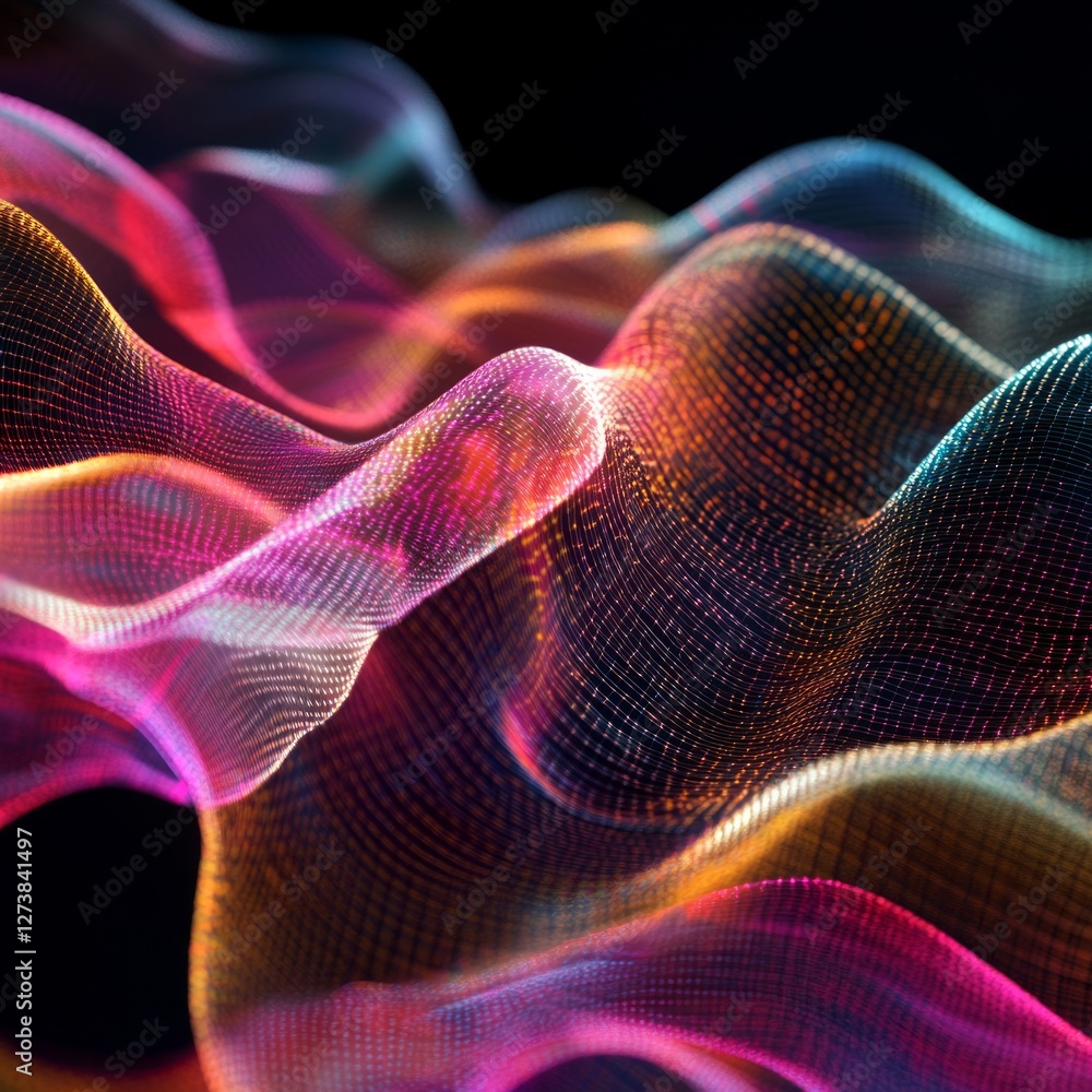 Poster abstract background concept. abstract colorful waveform digital art.