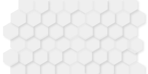 Naklejka premium Abstract white hexagon concept background. Seamless bright white abstract honeycomb. Technology for design element vector abstract background.