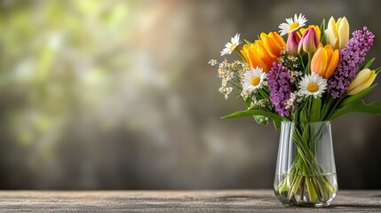Captivating and Unique Flower-Themed Images Featuring a Beautiful Vase of Fresh Flowers on a Table for Commercial Appeal