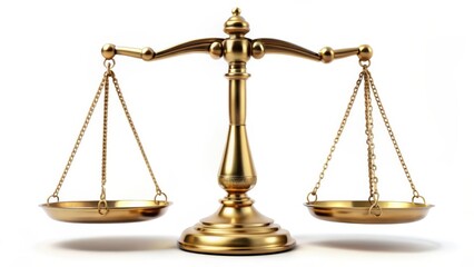 Brass Scales on White Background