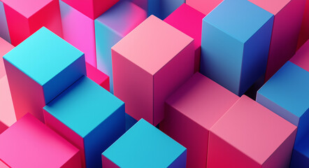 Obraz premium Abstract Background with Colorful Geometric Shapes Featuring a Red Plastic Block Audio Cassette Player in Pastel Colors, Designed in a Playful Animation Style