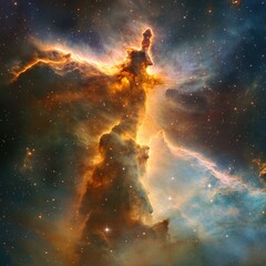 Fototapeta premium Colorful space galaxy cloud nebula