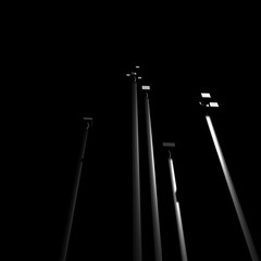 3d render box tower in black and white abstract background