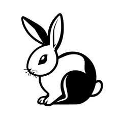 Black and White Rabbit Vector