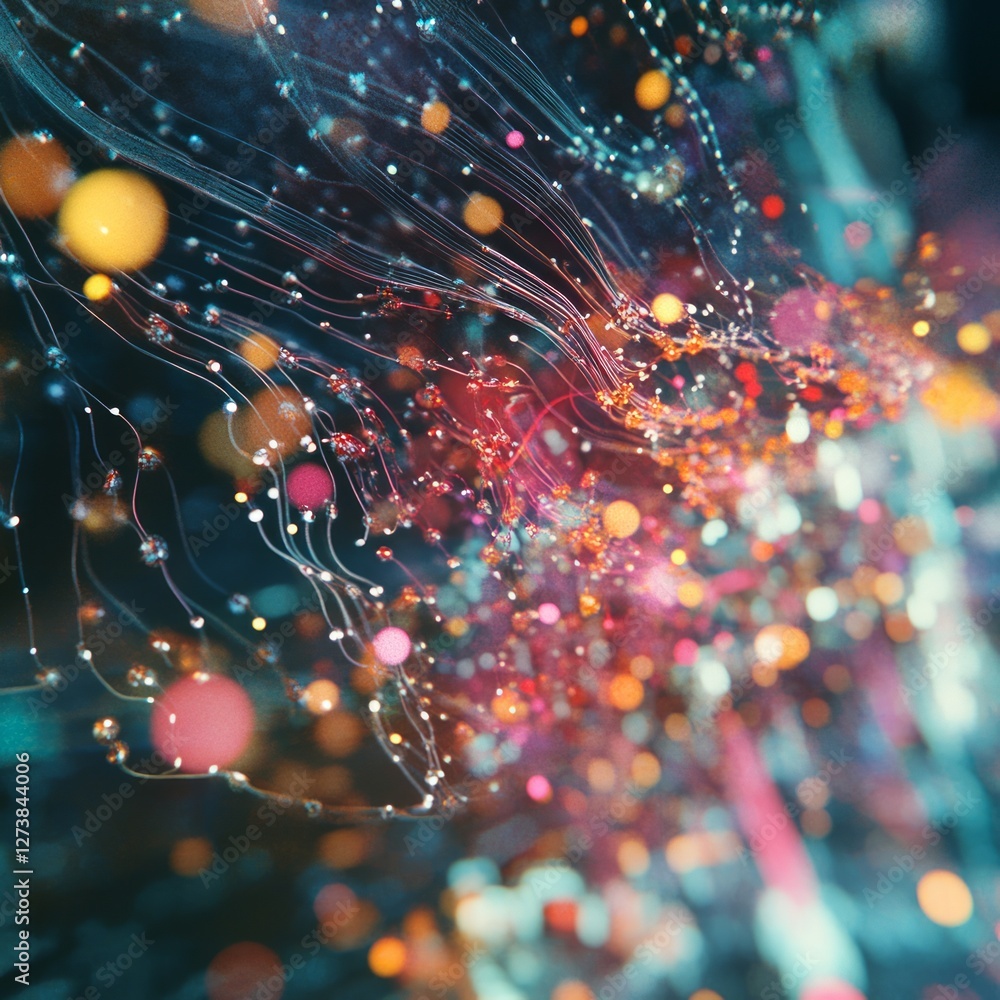 Aufkleber abstract background concept. abstract colorful light trails and glowing particles.