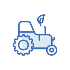 Green Tractor vector icon