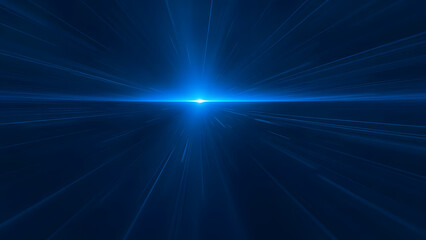 Fototapeta premium Blue light rays create a dynamic motion across the dark abstract backdrop