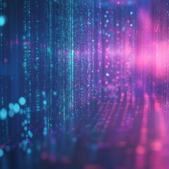 abstract background Concept. Abstract Digital Data Stream Visualization Neon Pink Blue.