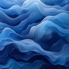 A tranquil abstract design with soft waves of blue and aqua tones, creating a peaceful flow