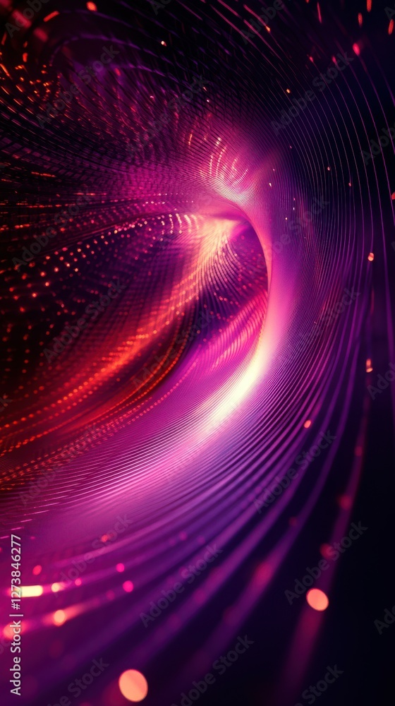 Poster vibrant abstract swirl of light creating a dynamic visual effect in shades of purple and red