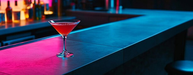 A nightclub features a glowing LED table showcasing an array of premium liquors and mixers