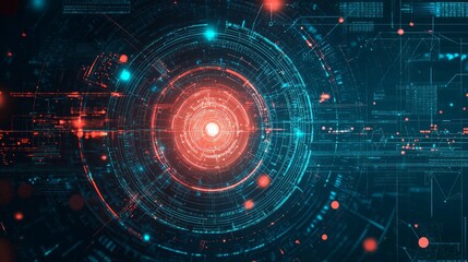Obraz premium Abstract Futuristic Technology Data Network Visualization