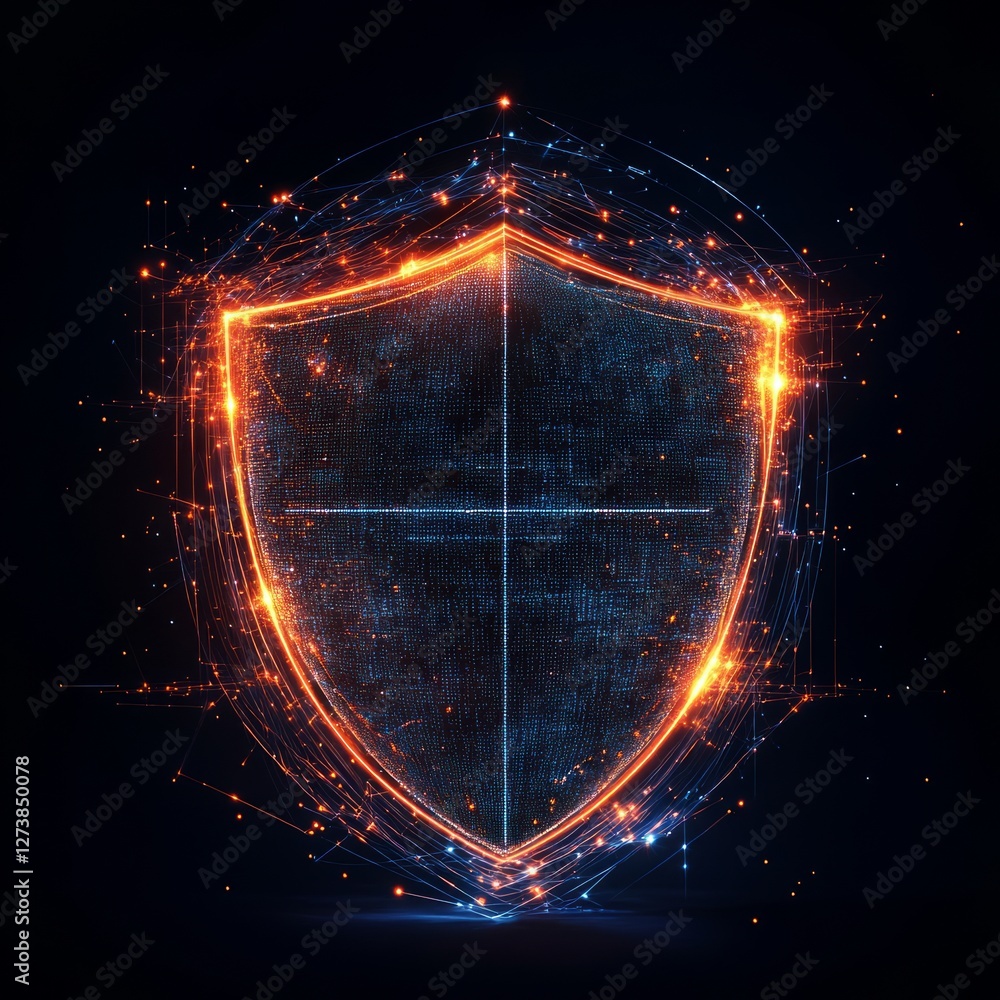 Poster digital shield network security and data protection
