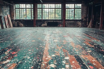 This spacious loft boasts warm lighting and beautifully preserved wooden beams and floors