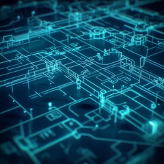 Obraz premium Futuristic Digital Circuitry Network Design Abstract