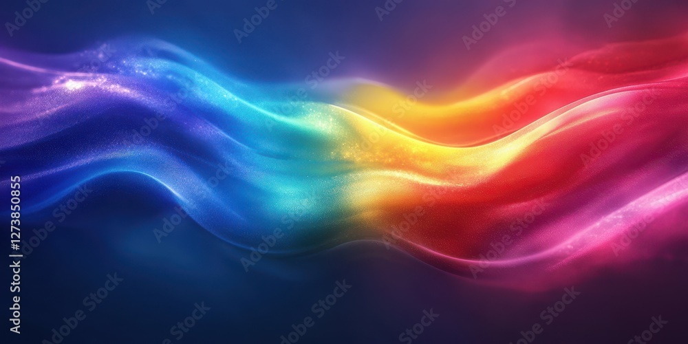 Aufkleber colorful wave patterns swirling in vibrant hues under soft light effects in an abstract design setti