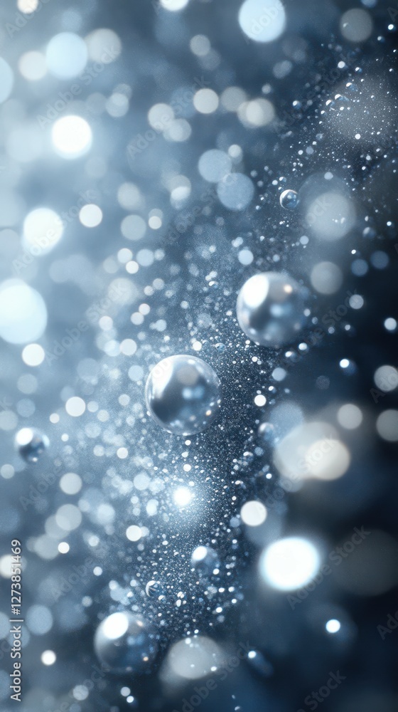 Poster bubbles rising through a luminous background create an enchanting underwater atmosphere