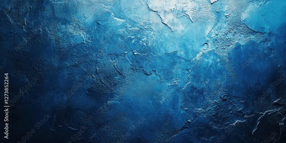 Poster textured blue wall with varying shades and patterns in an artistic display of color and depth