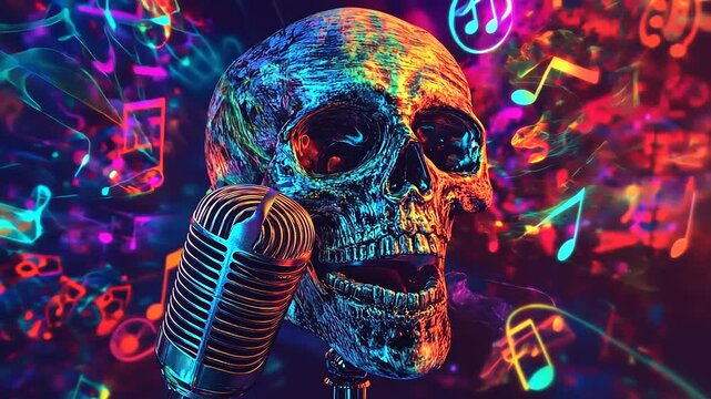 human skull in the dark