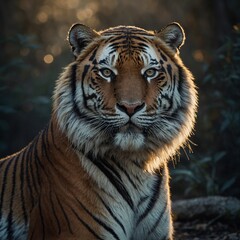 Fototapeta premium A tiger with an ethereal glow, almost divine in appearance.