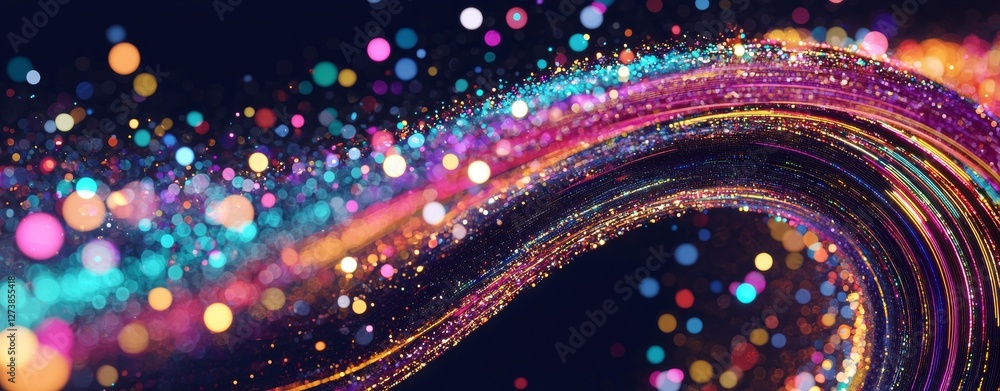 Poster background of a video game with a dynamic design and neon glow