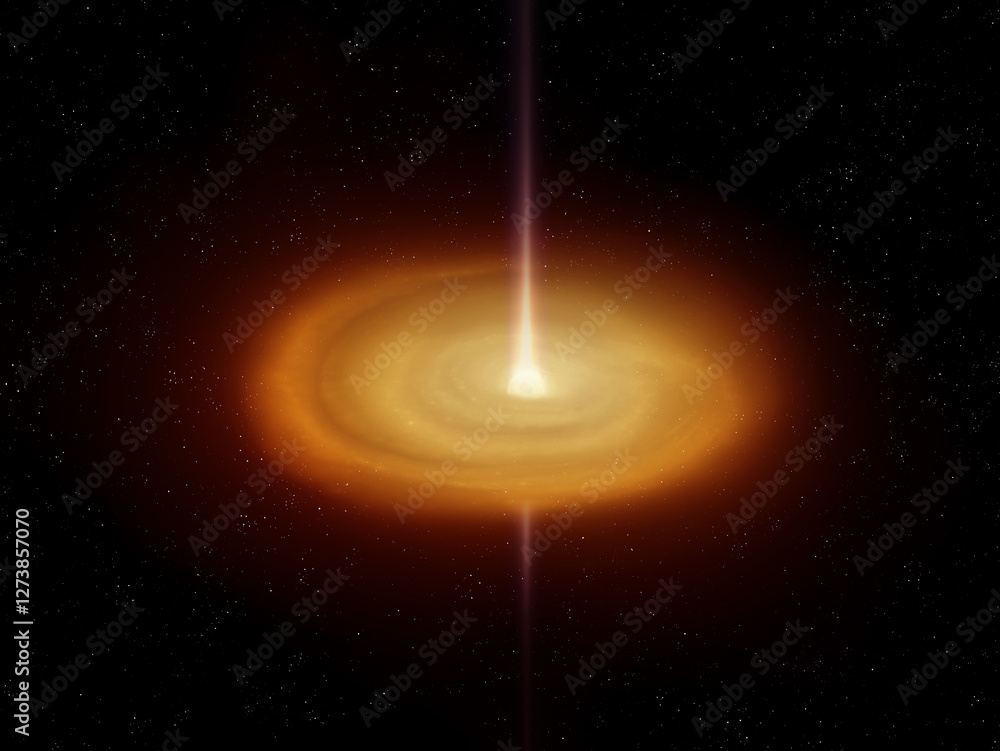 Wall mural a protostar forms in a gas cloud. star birth in space isolated. evolution of the young sun.