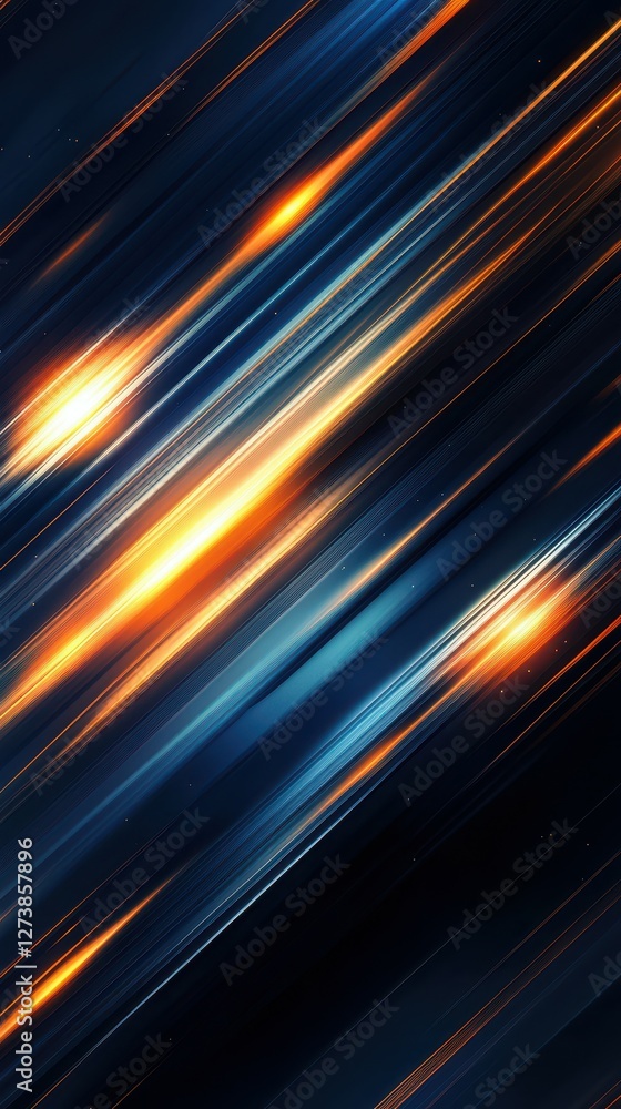 Aufkleber dynamic light trails create a mesmerizing cosmic effect in deep blue and orange hues during a vibran