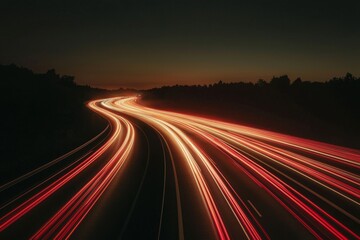 Obraz premium The road's speed is represented by abstract red lines that are colored red