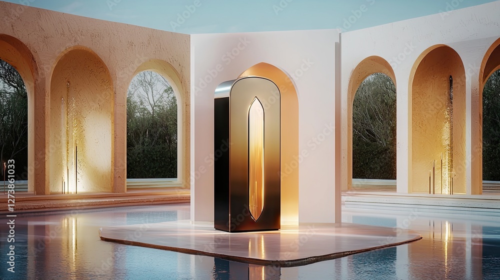 Poster a futuristic server with a glowing security shield, symbolizing the latest in data protection and cy