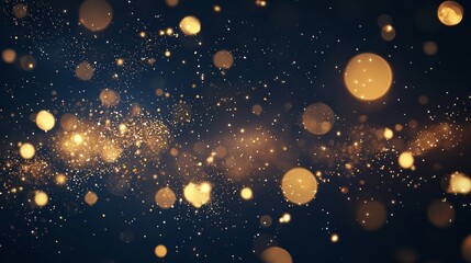 Fototapeta premium Blue and orange bokeh lights in an abstract festive setting produce a dreamy and magical ambiance