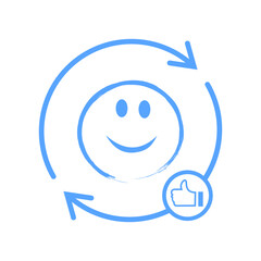 happy smiley face icon, customer satisfaction icon, Continuous Positive Feedback Loop