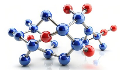 Obraz premium Molecular Structure on White Background