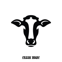 Abstract cow or bull logo design tempate. Creative steak, meat or milk icon symbol and vector illustration