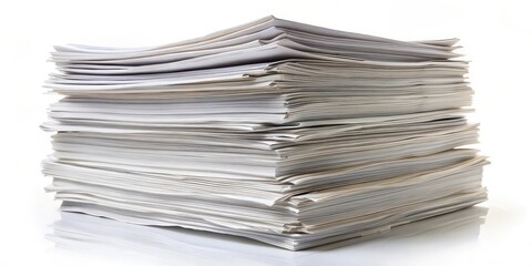 Stack of Paper on White Background