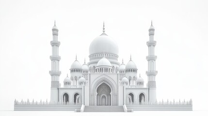 Fototapeta premium silver silhoutte of mosque. ramadhan wallpaper. mosque silhoutte.