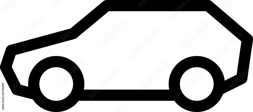 Sticker eco car line icon