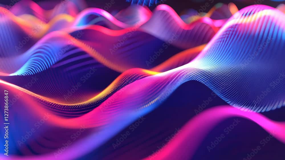 Poster abstract display of colorful sound wave patterns flowing dynamically, highlighting the beauty of vis
