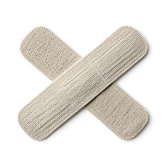 Ultra-Realistic Medical Kit Fabric Bandages in X Shape – Natural Textured Adhesive Strips for First Aid, Healthcare, and Emergency Wound Care on White Background