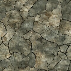 Fototapeta premium Cracked earth texture pattern nature landscape digital art dry environment close-up view creativity unleashed