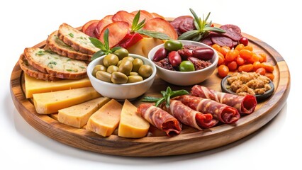 Charcuterie Board with Cheese, Olives, and Bread