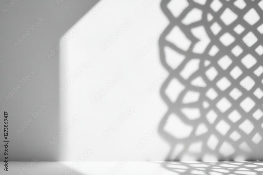Aufkleber abstract shadows dance on a white wall, creating intricate patterns and a sense of depth