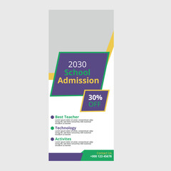 school rollup banner design template