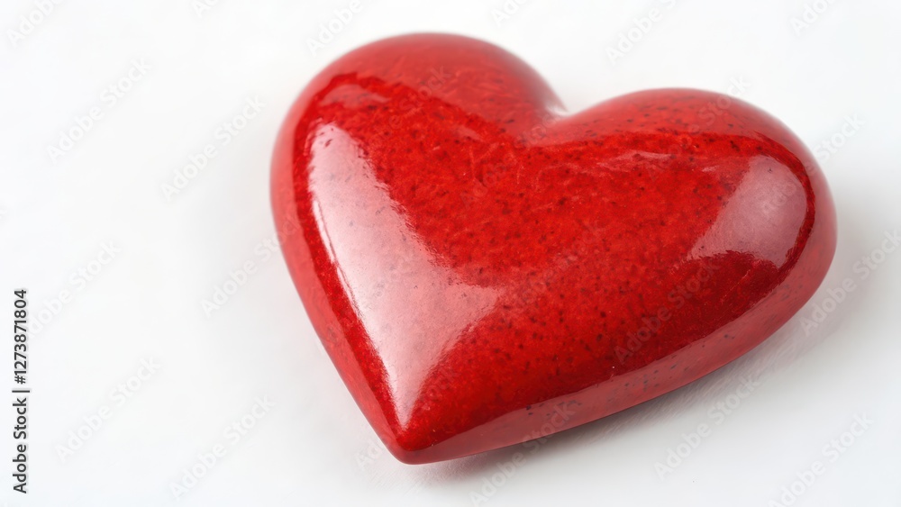 Poster red heart shape object