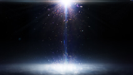 Energy. Dynamic sports background. Motivation. Bright spotlight shines on the stage, scene, podium. Success. Power