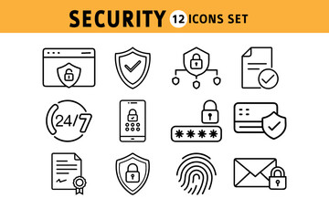 Collection of Security Icons for Online Protection