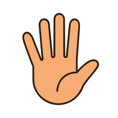 Fototapeta premium WebHand icon. Cartoon icon of open human hand palm isolated on white background. Vector illustration