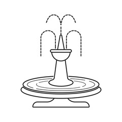 City fountain line icon vector flat design
